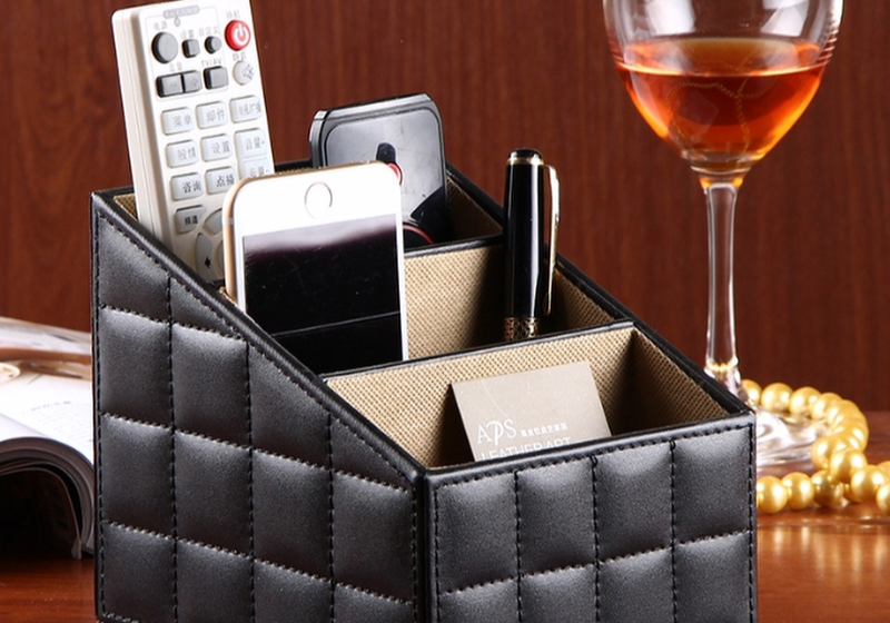 Creative desktop leather storage box