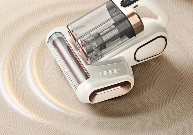 Double dust cup roller brush mite remover