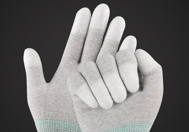 Anti static carbon fiber coated finger gloves