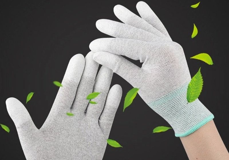 Anti static carbon fiber coated finger gloves