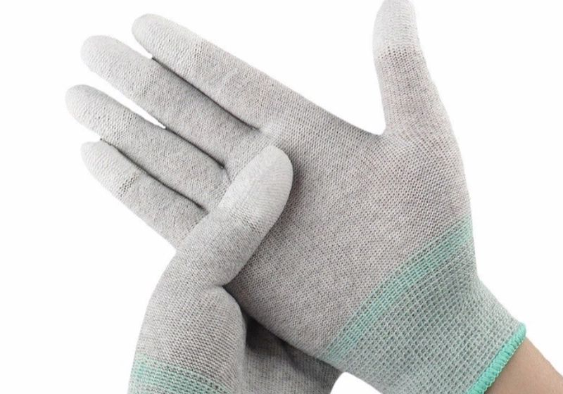 Anti static carbon fiber coated finger gloves