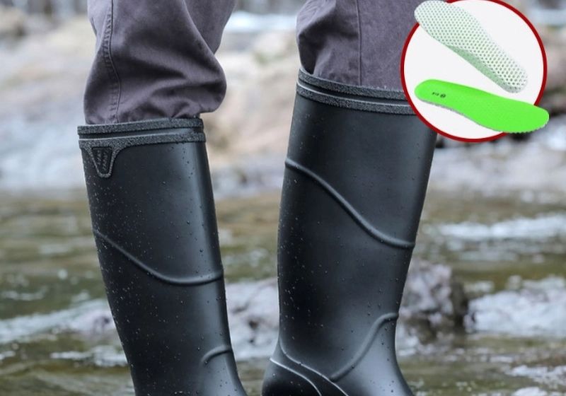 Men's construction site rubber boots, adult rain boots