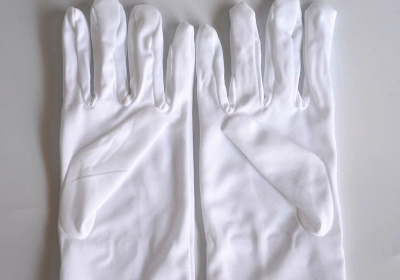 Nylon four piece white polyester dust-free cloth dust gloves