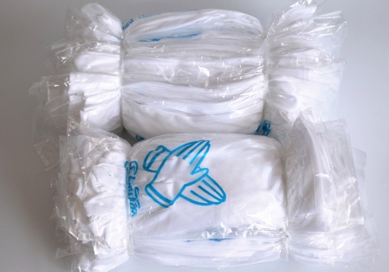 Nylon four piece white polyester dust-free cloth dust gloves