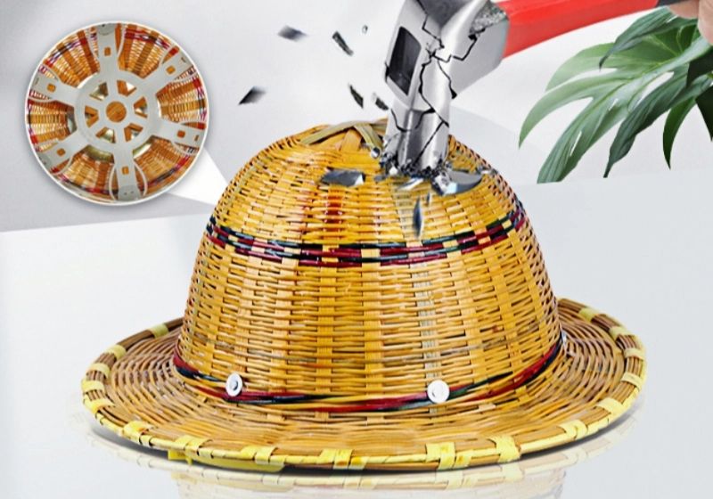 Bamboo woven hats, summer sun protection construction helmets for construction sites