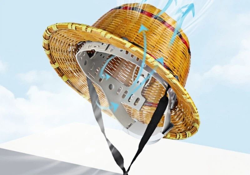 Bamboo woven hats, summer sun protection construction helmets for construction sites