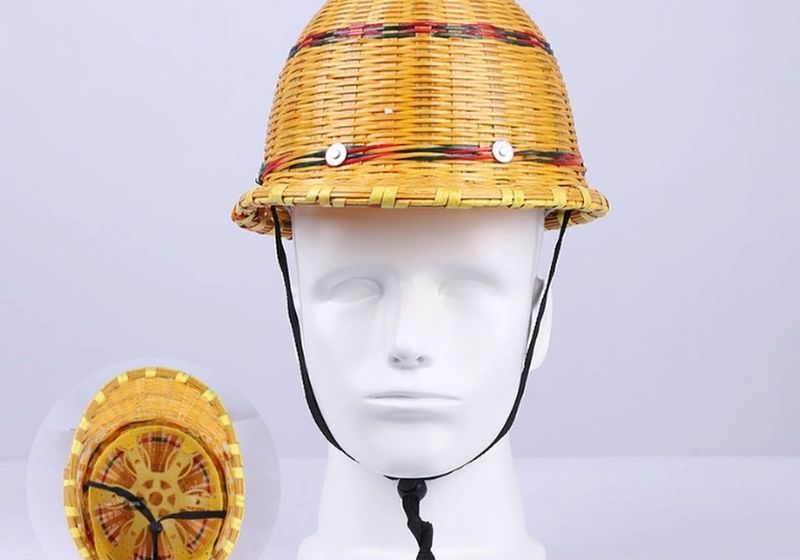 Bamboo woven hats, summer sun protection construction helmets for construction sites