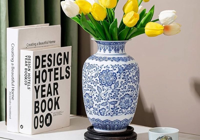 Blue and White Porcelain Vase Decoration