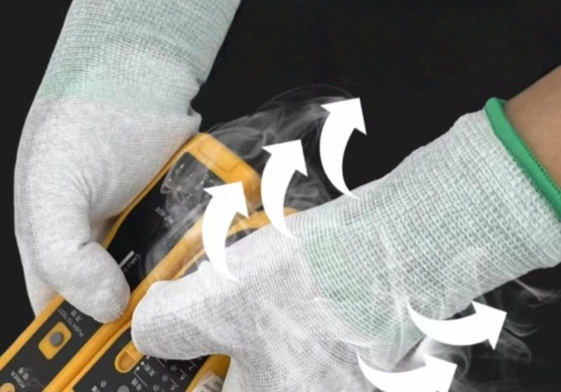 Thin coated palm gloves